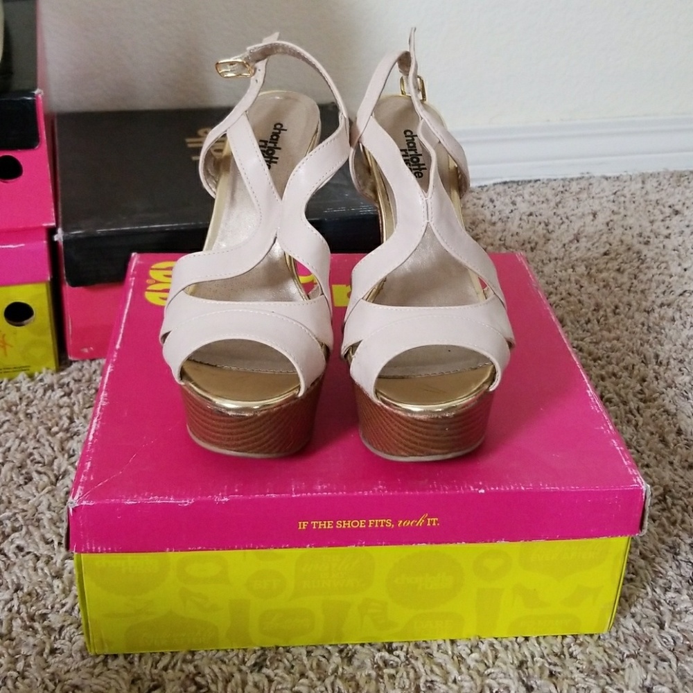 Lightly used nude wedge